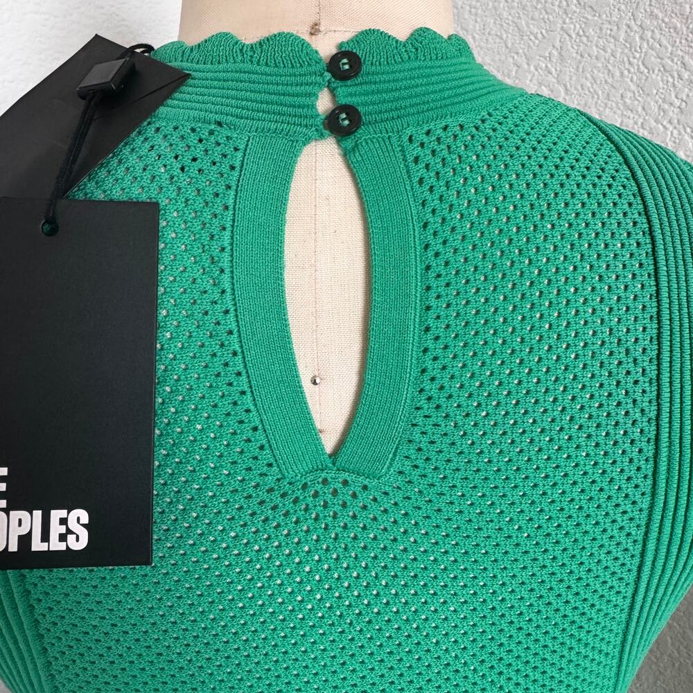 The Kooples | NWT Kelly Green Knit Pointelle Fit & Flare Dress Size 0/XS - Picture 8 of 12